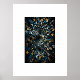 Infinity Warp Geometric 3D Mosaikposter Poster