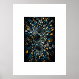 Infinity Warp Geometric 3D Mosaikposter Poster