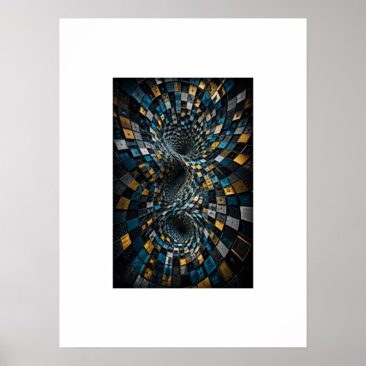 Infinity Warp Geometric 3D Mosaikposter Poster (Vorne)