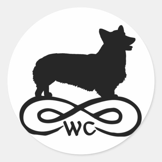 Infinity Welsh Corgi Runder Aufkleber (Vorderseite)