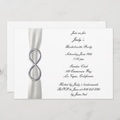 Infinity White Wedding Junggeselinnen-Abschied lad Einladung (Vorne/Hinten)