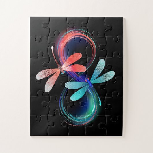Infinity with glowing dragonflies puzzle (Vertikal)