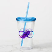 Infinity with Purple Feather Acryltrinkbecher (Rückseite)