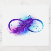 Infinity with Purple Feather Alkoholflaschenetikett (Einzelnes Label)