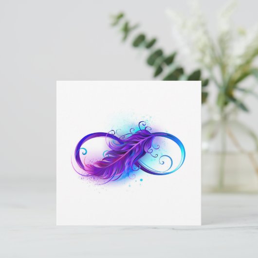 Infinity with Purple Feather Ankündigung (Stehend Vorderseite)