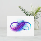 Infinity with Purple Feather Ankündigung (Stehend Vorderseite)
