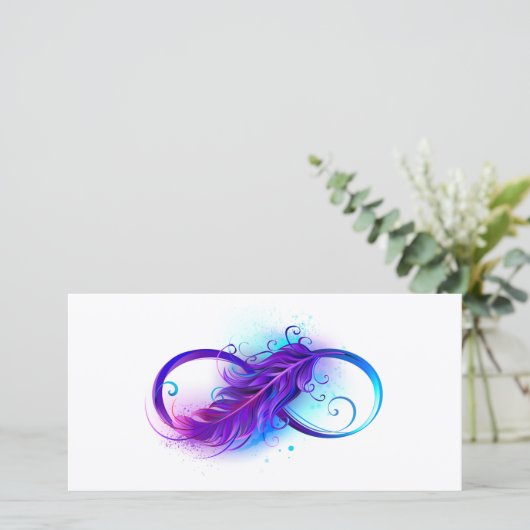 Infinity with Purple Feather Ankündigung (Stehend Vorderseite)
