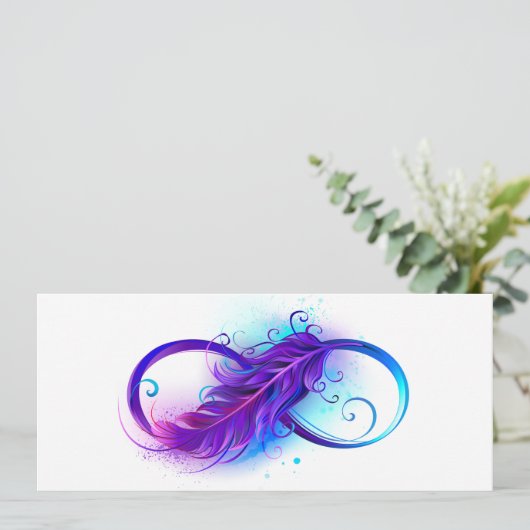 Infinity with Purple Feather Ankündigung (Stehend Vorderseite)