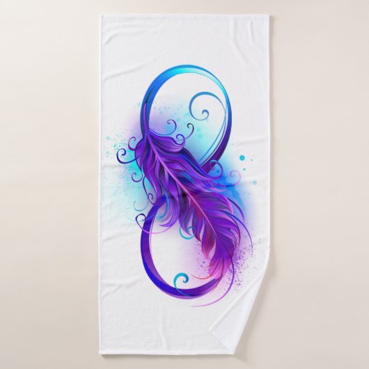 Infinity with Purple Feather Badehandtuch (Badehandtuch)