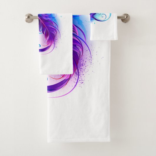 Infinity with Purple Feather Badhandtuch Set (Insitu)