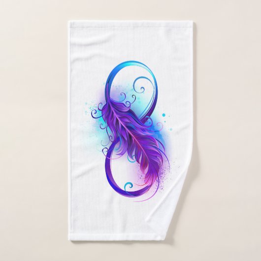 Infinity with Purple Feather Badhandtuch Set (Handtuch)