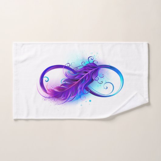 Infinity with Purple Feather Badhandtuch Set (Handtuch)