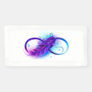 Infinity with Purple Feather Banner
