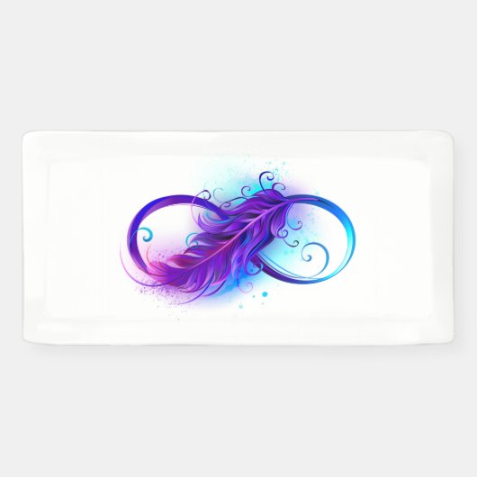 Infinity with Purple Feather Banner (Horizontal)
