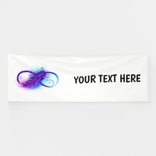 Infinity with Purple Feather Banner (Horizontal)