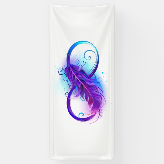 Infinity with Purple Feather Banner (Vertikal)