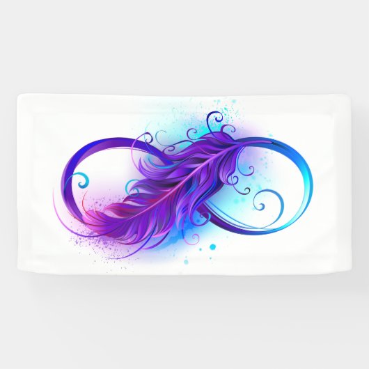 Infinity with Purple Feather Banner (Horizontal)