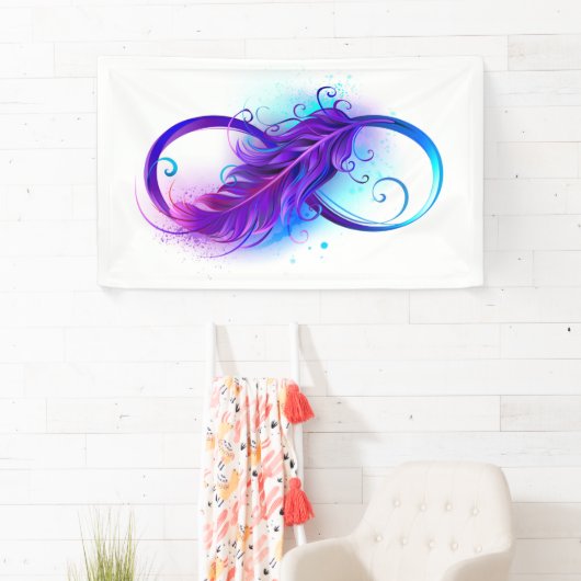 Infinity with Purple Feather Banner (Insitu)