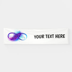 Infinity with Purple Feather Banner