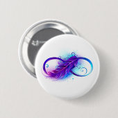 Infinity with Purple Feather Button (Vorne & Hinten)