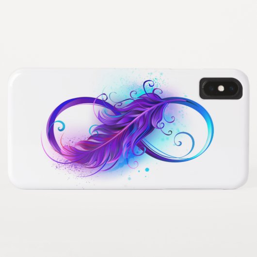 Infinity with Purple Feather Case-Mate iPhone Hülle (Rückseite (Horizontal))