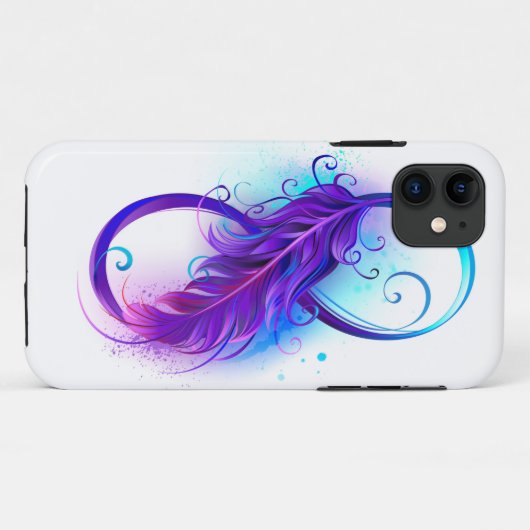 Infinity with Purple Feather Case-Mate iPhone Hülle (Rückseite (Horizontal))