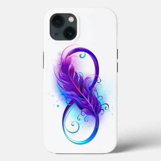 Infinity with Purple Feather Case-Mate iPhone Hülle (Rückseite)