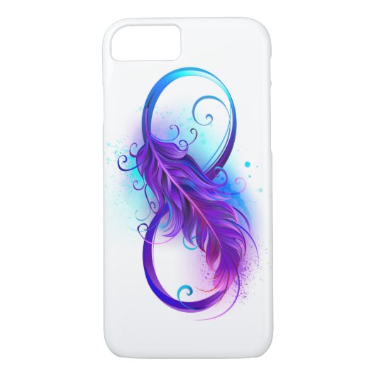 Infinity with Purple Feather Case-Mate iPhone Hülle (Rückseite)