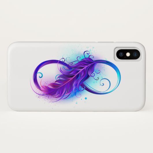 Infinity with Purple Feather Case-Mate iPhone Hülle (Rückseite (Horizontal))