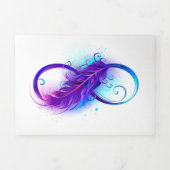 Infinity with Purple Feather Dreifach Gefaltete Karte (Cover)
