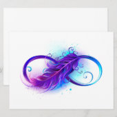 Infinity with Purple Feather Einladung (Vorne/Hinten)