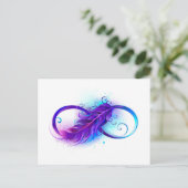 Infinity with Purple Feather Einladungspostkarte (Stehend Vorderseite)
