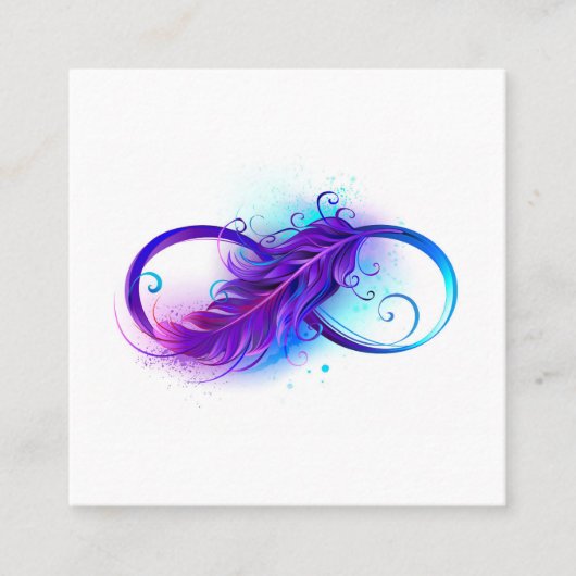 Infinity with Purple Feather Empfehlungskarte (Vorderseite)