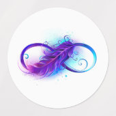 Infinity with Purple Feather Etiketten (Design 2)