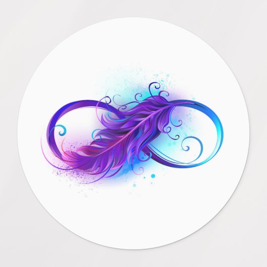 Infinity with Purple Feather Etiketten (Design 2)