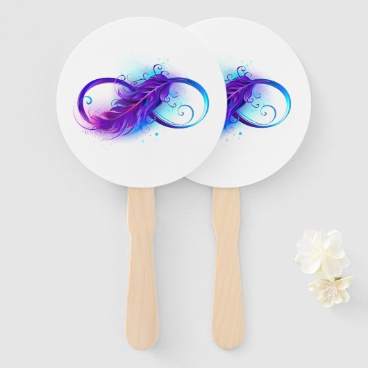 Infinity with Purple Feather Fächer (Vorne und Hinten)