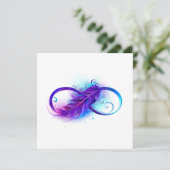 Infinity with Purple Feather Feiertagskarte (Stehend Vorderseite)