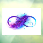 Infinity with Purple Feather Fensteraufkleber (Blatt 3)