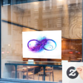 Infinity with Purple Feather Fensteraufkleber (Café-Fenster)