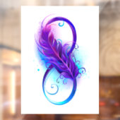Infinity with Purple Feather Fensteraufkleber (Blatt 2)