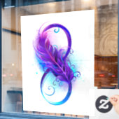 Infinity with Purple Feather Fensteraufkleber (Café-Fenster)
