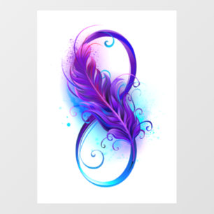 Infinity with Purple Feather Fensteraufkleber