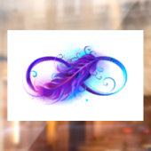 Infinity with Purple Feather Fensteraufkleber (Blatt 2)
