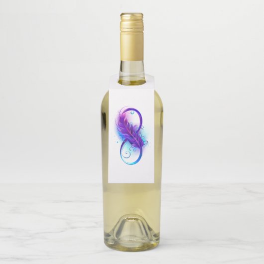 Infinity with Purple Feather Flaschenanhänger (Auf Flasche)