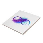 Infinity with Purple Feather Fliese (Seite)