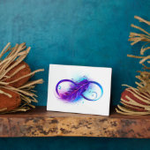Infinity with Purple Feather Fotoplatte (Seite)