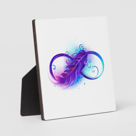 Infinity with Purple Feather Fotoplatte (Vorderseite)