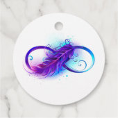 Infinity with Purple Feather Geschenkanhänger (Rückseite)