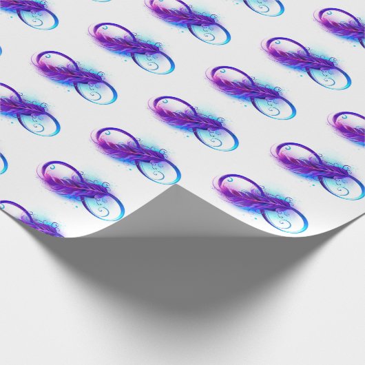 Infinity with Purple Feather Geschenkpapier (Ecke)