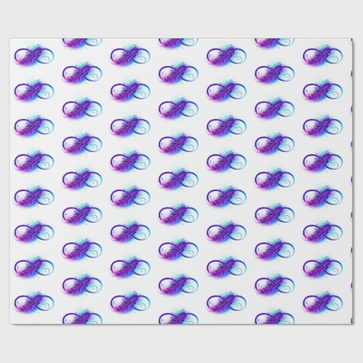 Infinity with Purple Feather Geschenkpapier (Flach)
